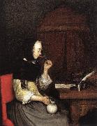 TERBORCH, Gerard Woman Drinking Winen 5r oil painting on canvas